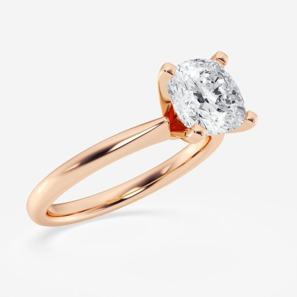 2 CTW Cushion Lab Grown Diamond Petite Solitaire Engagement Ring - Picture 6 of 6